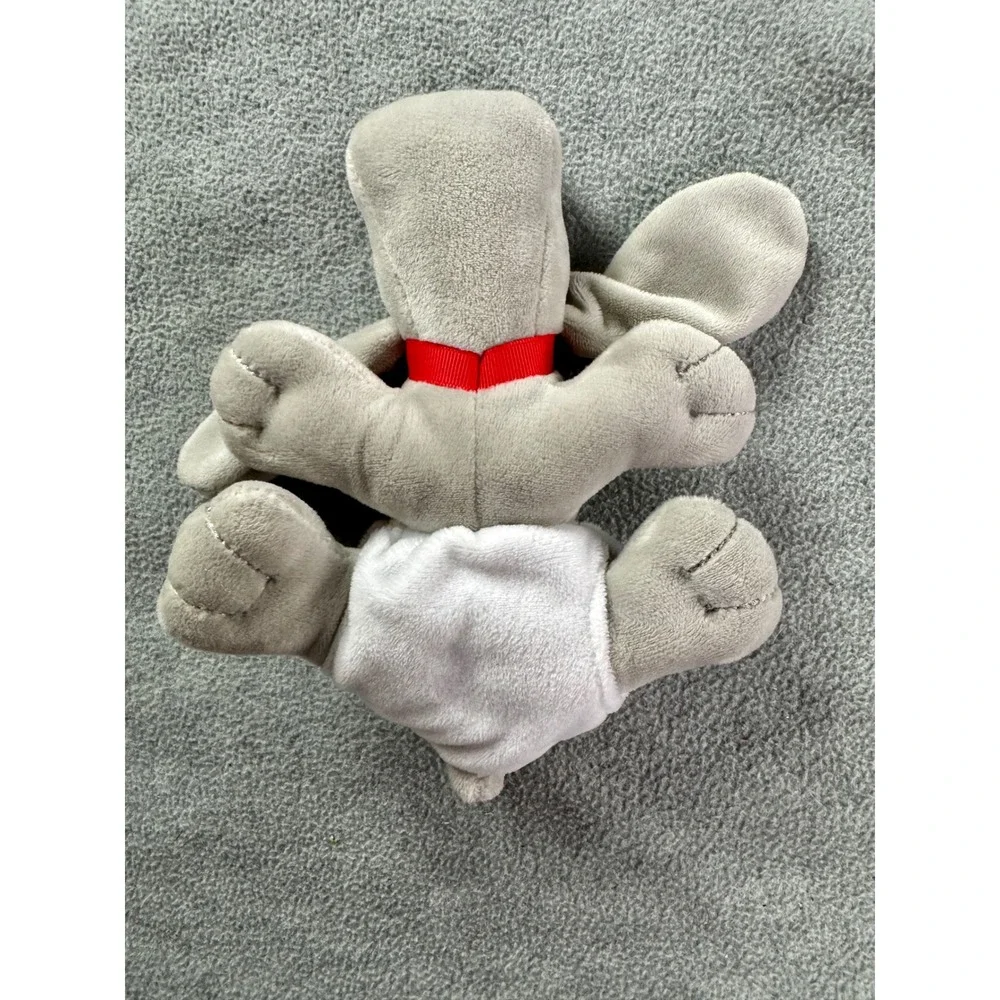 Pound Puppies Newborns Grey Plush Dog Red Collar White Diaper‎ Stuffed Animal 8